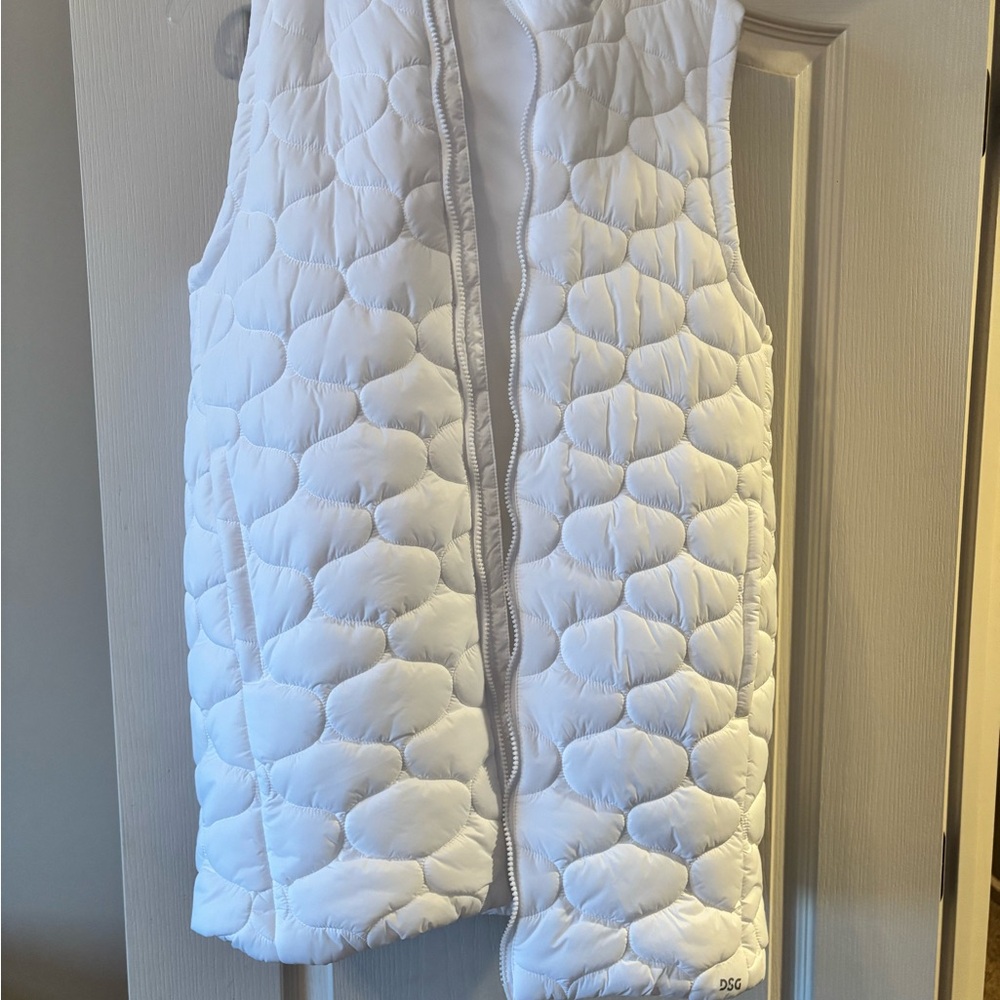 White Quilted longer length Vest
